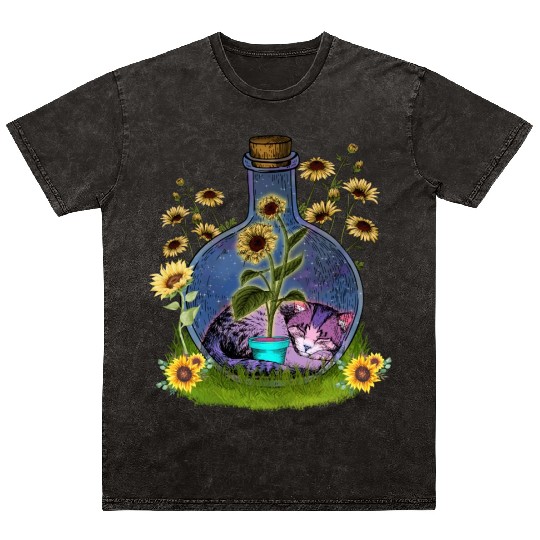 Cat Nap In A Jar Mineral Wash T Shirts