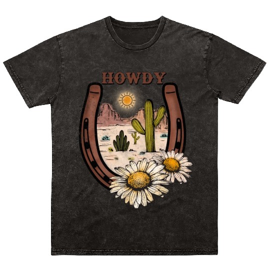 HOWDY -Desert Horseshoe Mineral Wash T Shirts