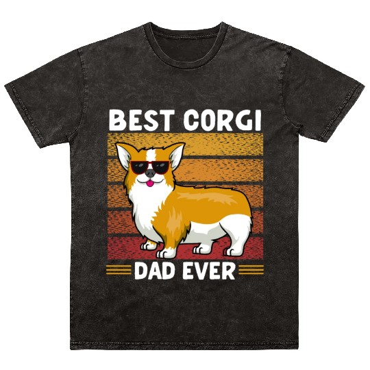 Best Corgi Dad Ever Mineral Wash T Shirts