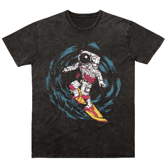 Astronaut Surfing Mineral Wash T Shirts