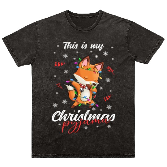 Winter Christmas Pyjama Fox Mineral Wash T Shirts
