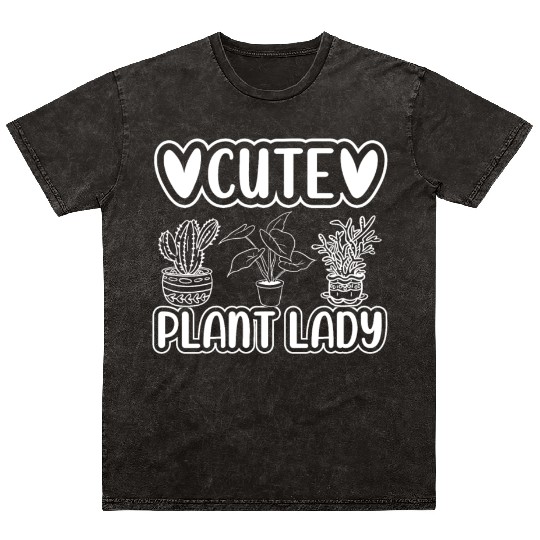 Cute Plant Lady Plant Garden Plant Lover Gardening Mineral Wash T Shirts