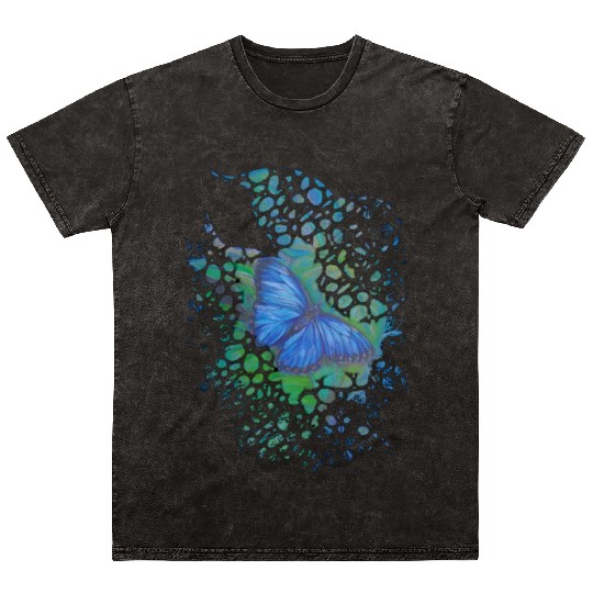 Royal blue monarch butterfly retro 70's animal Mineral Wash T Shirts