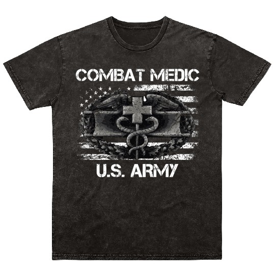 Us Army Combat Medic U.S Army Veteran Mineral Wash T Shirts