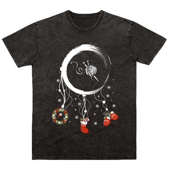 Winter dreamcatcher Christmas Crochet Mineral Wash T Shirts