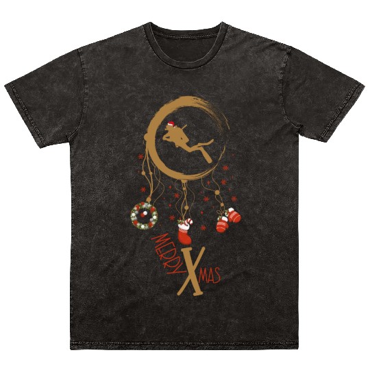 Winter dreamcatcher Christmas Diver Mineral Wash T Shirts