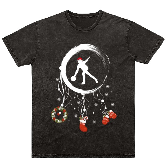 Winter dreamcatcher Christmas Bowling Mineral Wash T Shirts