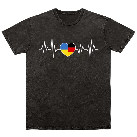 Ukraine Germany Flag Two Countries Mineral Wash T Shirts