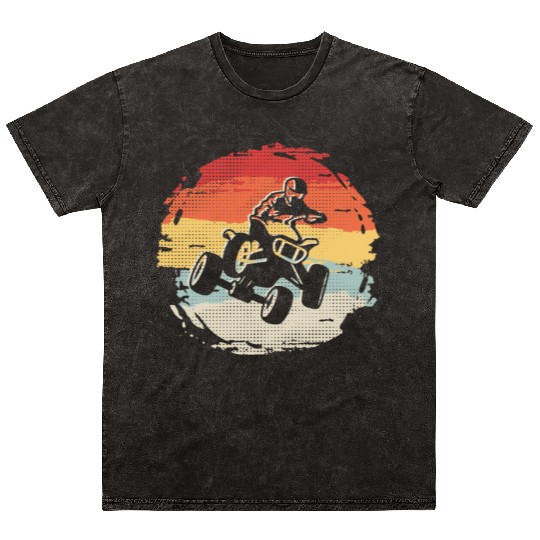 ATV Bike Vintage Motocross 4 wheeler Quad Mineral Wash T Shirts