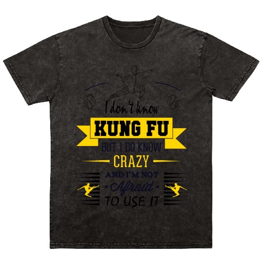 Kung fu crazy Mineral Wash T Shirts