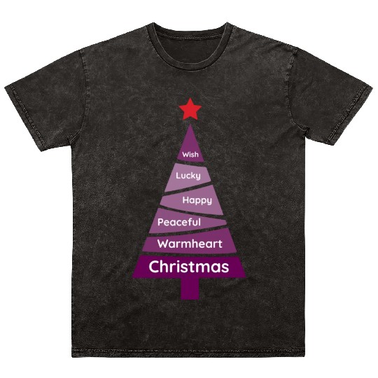 Minimalist Dark Orchid Purple Christmas Pine Mineral Wash T Shirts