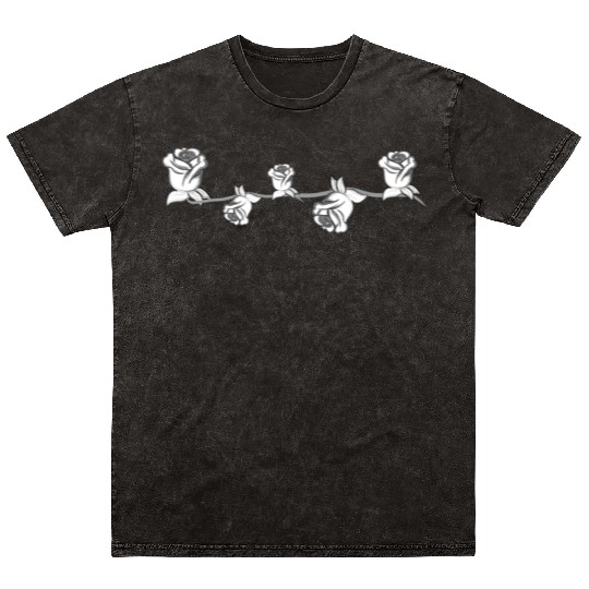 nature plants line flower gray line flowers Mineral Wash T Shirts