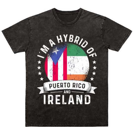 Puerto Rico Flag Ireland Grown Country Flags Mineral Wash T Shirts