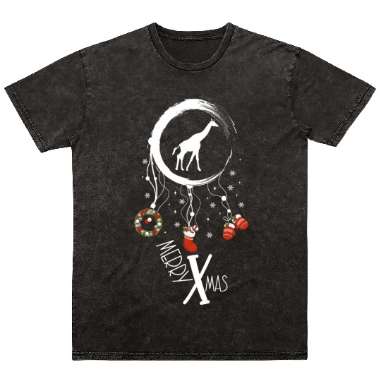Winter dreamcatcher Christmas Giraffe Mineral Wash T Shirts