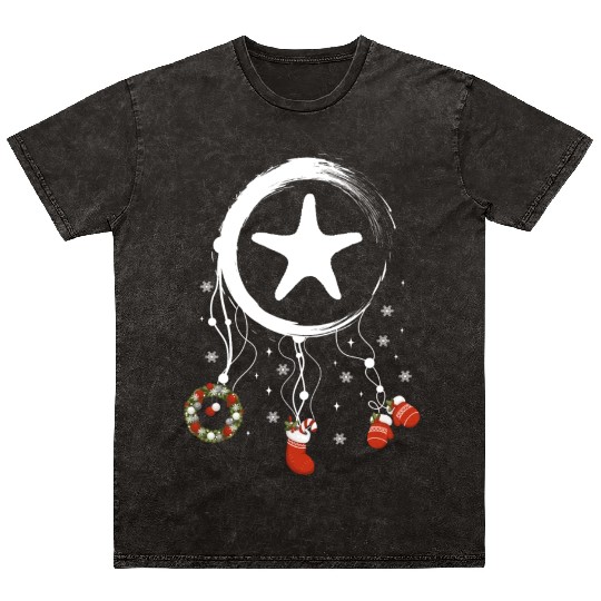 Winter dreamcatcher Christmas Starfish Mineral Wash T Shirts