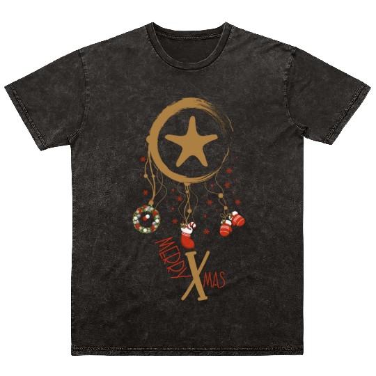 Winter dreamcatcher Christmas Starfish Mineral Wash T Shirts