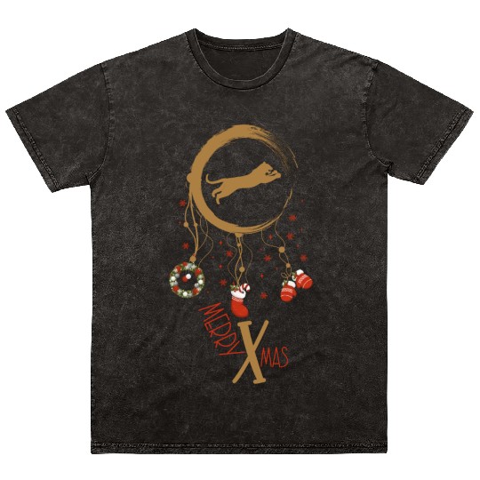 Winter dreamcatcher Christmas Tiger Mineral Wash T Shirts