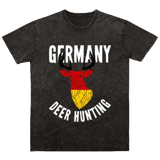 Germany Deer Hunting Buck Stag German Hunter Mineral Wash T Shirts