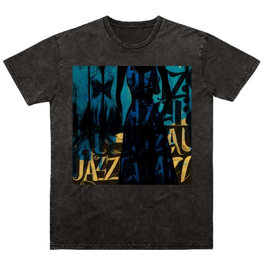 Jazz girls, jazz painting with beautiful girls, in Mineral Wash T Shirts
