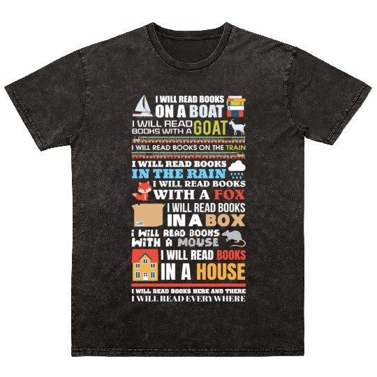 Reading Library Literature Read Books Lover Reader Mineral Wash T Shirts