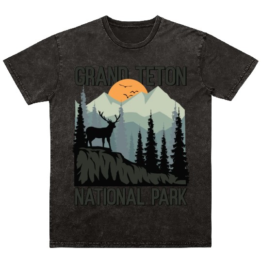 Grand Teton National Park Mountains Wilderness Mineral Wash T Shirts