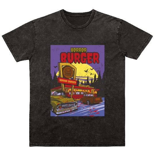 Horror burger blood Horror burger blood inspiratio Mineral Wash T Shirts