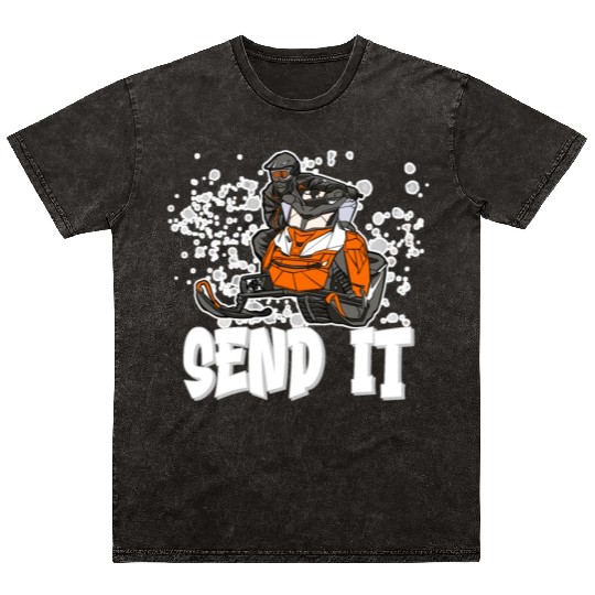 Send It Ride Like You Stole It Snowmobile Mineral Wash T Shirts