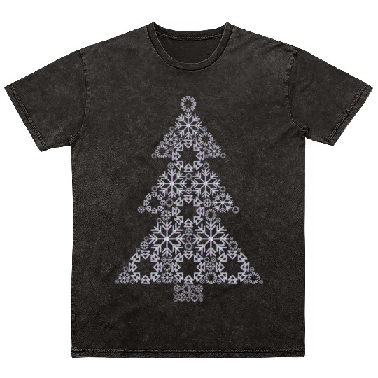 Christmas tree from snowflakes gift idea Mineral Wash T Shirts