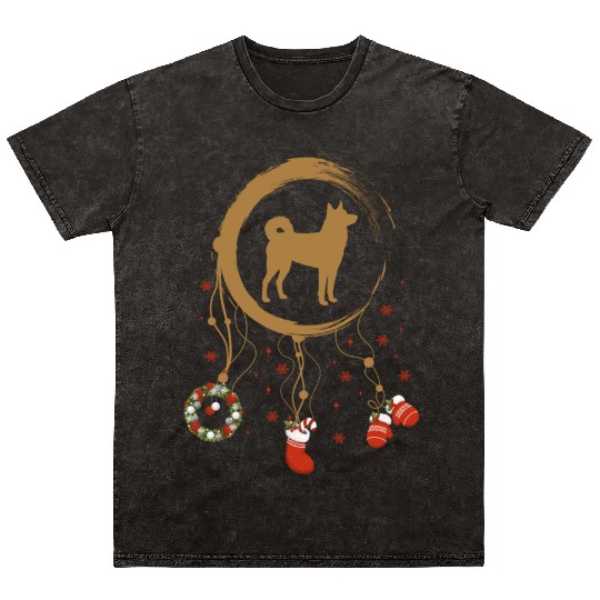dog dreamcatcher Christmas Norrbottenspitz Mineral Wash T Shirts