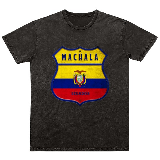 Machala Ecuador coat of arms flag design Mineral Wash T Shirts