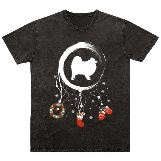 dog dreamcatcher Christmas Pomeranian Mineral Wash T Shirts