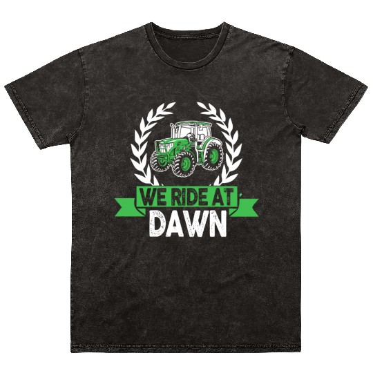We Ride At Dawn Dad Lawn Mower Make Laugh Day Yard Mineral Wash T Shirts