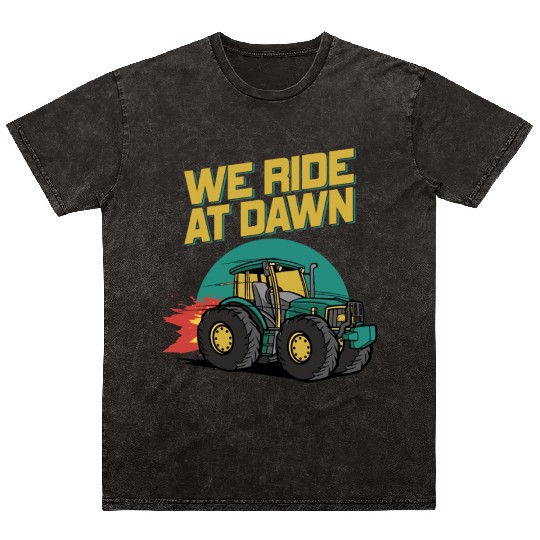 We Ride At Dawn Dad Lawn Mower Make Laugh Day Yard Mineral Wash T Shirts