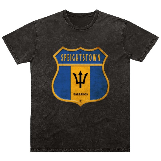 Speightstown Barbados coat of arms flag design Mineral Wash T Shirts