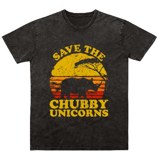 Vintage Save The Chubby Unicorns Costume Rhino Lov Mineral Wash T Shirts