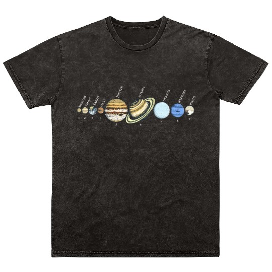 Solar System Astrophysic Planets, Solar System Mineral Wash T Shirts