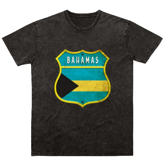 Bahamas coat of arms flag design Mineral Wash T Shirts