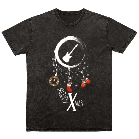 musical instrument dreamcatcher Christmas E-Bass Mineral Wash T Shirts