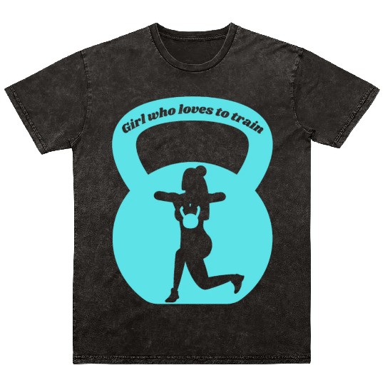 GYM Girl who loves to train Mineral Wash T Shirts