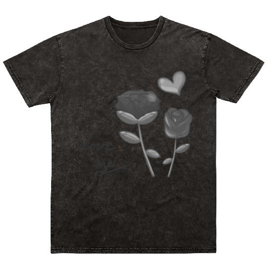 two flowers nature plant flower grey Mineral Wash T Shirts