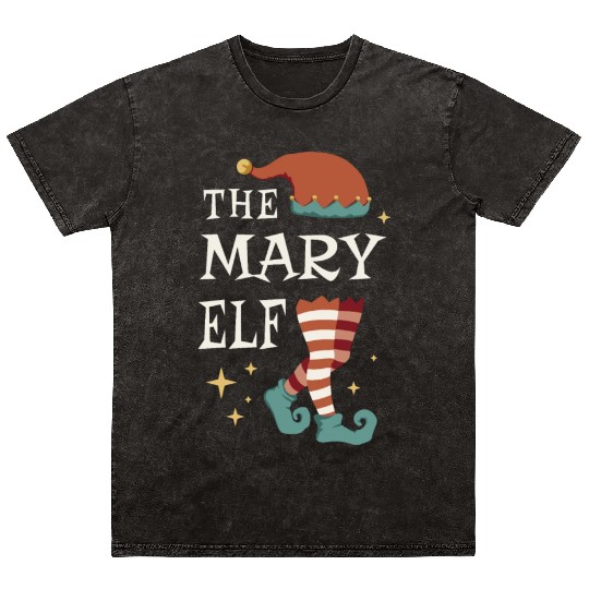 The Mary Elf - Christmas Pajama for Mary Mineral Wash T Shirts