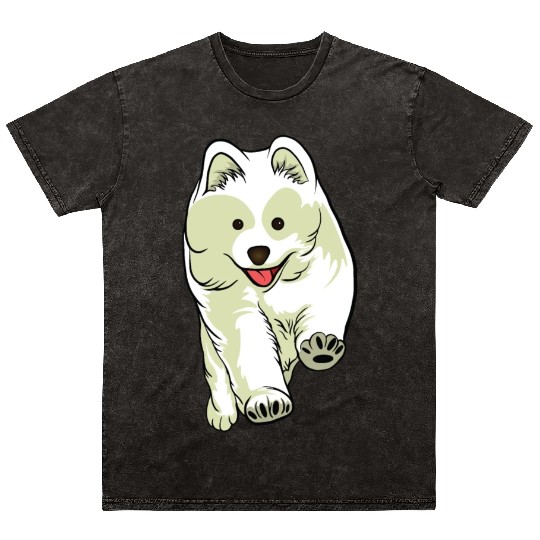 Samoyed Cute White Dog Owners Pet Lover Gift Ideas Mineral Wash T Shirts
