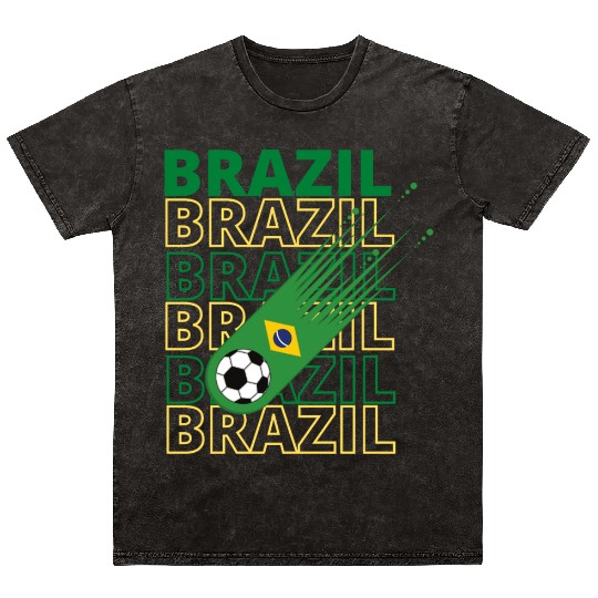 Retro World Brazil Soccer Mineral Wash T Shirts