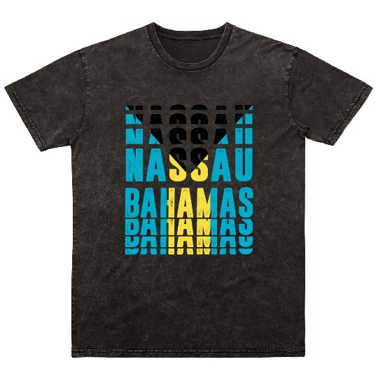 Nassau Bahamas flag design Mineral Wash T Shirts