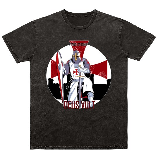 Stand strong and Deus vult Mineral Wash T Shirts