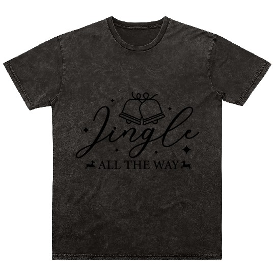 Jingle all the way Reindeer Christmas Gift Ideas Mineral Wash T Shirts