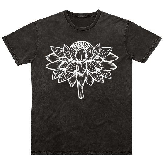 Flower Sunflower Drawing Illustration Mineral Wash T Shirts Mineral Wash T Shirts