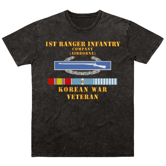 1st Ranger Infantry Company Airborne w CIB w KOREA Mineral Wash T Shirts