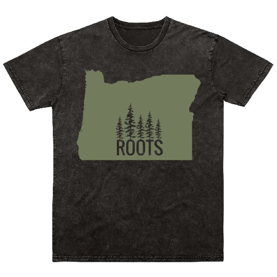 Oregon State Roots Green Mineral Wash T Shirts