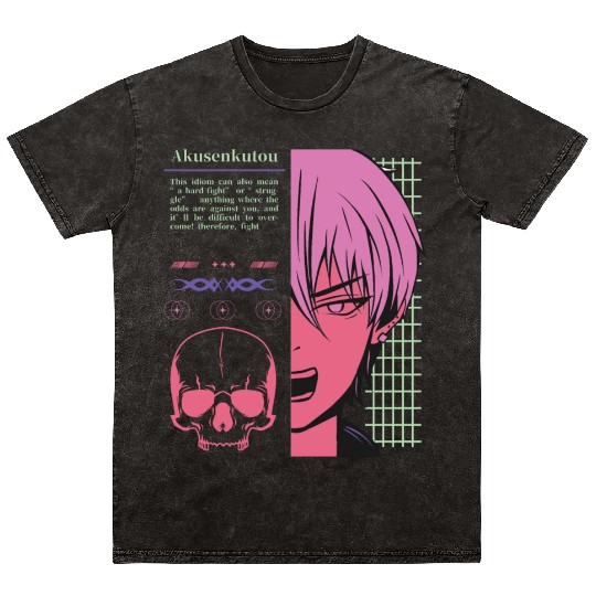 Anime Japanese Streetwear gift Mineral Wash T Shirts
